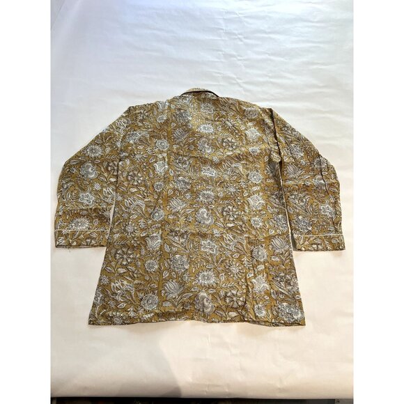 Nicole Traub Vintage Button Front Shirt in Yellow White - Picture 2 of 3